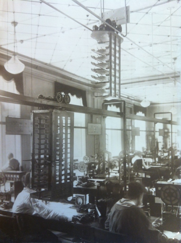 Electric transporter, anno 1917, carrying telegrams between the departments at the Main Telegraph Station in Copenhagen