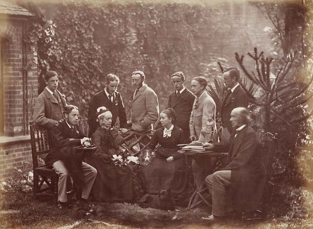 Unknown photographer, “Father, Mother and Children” (albumen print, c. 1876)
The Aclands of Oxford: from left to right, Alfred, Theodore, Sarah, Harry, Willie, Angelina, Frank, Herbert, Reginald, and Henry Acland
Bodleian Library, Ms. Photogr. c. 175, f. 152