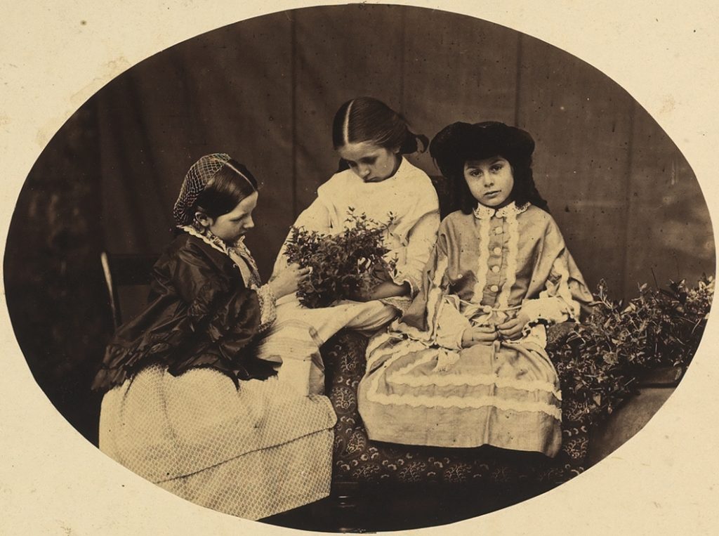 Charles Lutwidge Dodgson, Alice Donkin, Sarah Angelina Acland, and Lorina Liddell (albumen print, 1860) Bodleian Library, MS. Photogr. b. 34, f. 137
